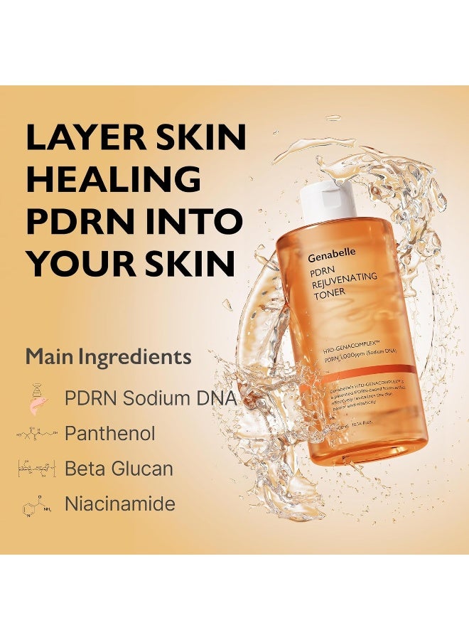 Genabelle Pdrn Rejuvenating Toner - Deep Hydration & Skin Barrier Support With Pdrn, Panthenol, Hyaluronic Acid - Soft & Glowing Skin - 10.14 Fl.Oz/300Ml - Image 3